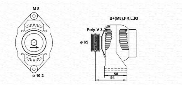 MAGNETI MARELLI Generátor, felújított MAR6103_MM