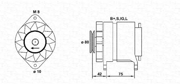 MAGNETI MARELLI Generátor, felújított MAR5576_MM