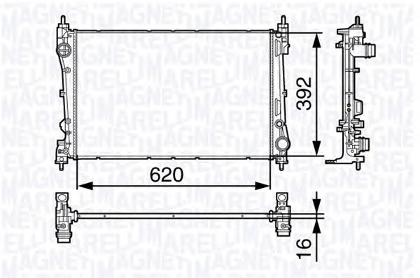 MAGNETI MARELLI Vízhűtő BM1316_MM