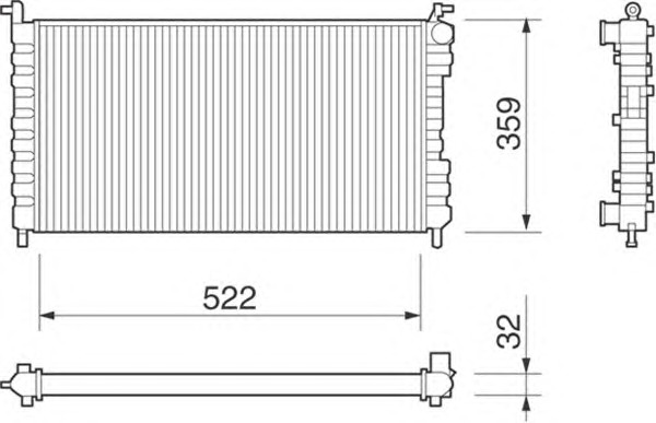 MAGNETI MARELLI Vízhűtő BM258_MM