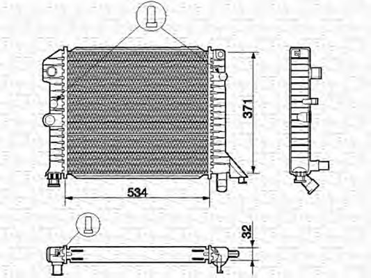 MAGNETI MARELLI Vízhűtő BM663_MM