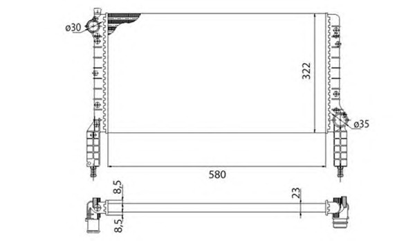 MAGNETI MARELLI Vízhűtő BMQ180_MM