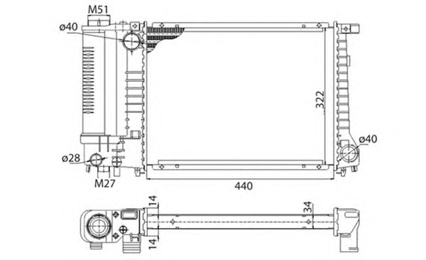 MAGNETI MARELLI Vízhűtő BMQ240_MM