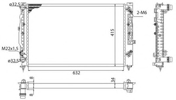 MAGNETI MARELLI Vízhűtő BMQ739_MM