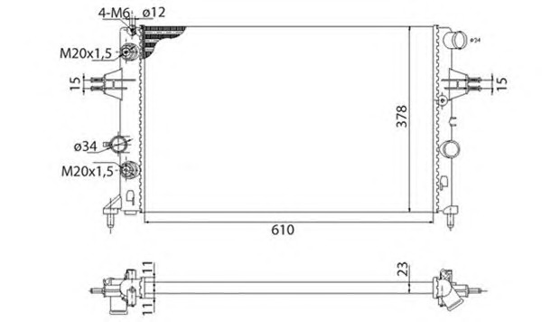 MAGNETI MARELLI Vízhűtő BMQ961_MM