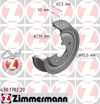 ZIMMERMANN Fékdob 430.1782.20_ZIM