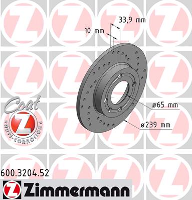 ZIMMERMANN Első féktárcsa 600.3204.52_ZIM