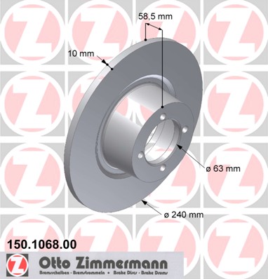 ZIMMERMANN Első féktárcsa 150.1068.00_ZIM