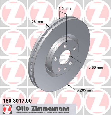 ZIMMERMANN Első féktárcsa 180.3017.00_ZIM