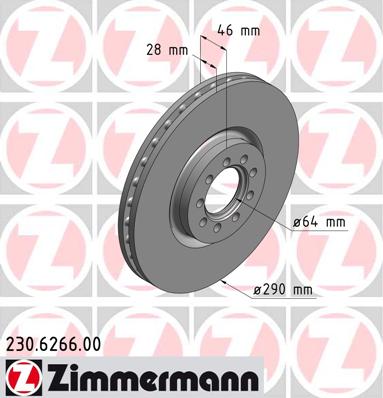 ZIMMERMANN Első féktárcsa 230.6266.00_ZIM