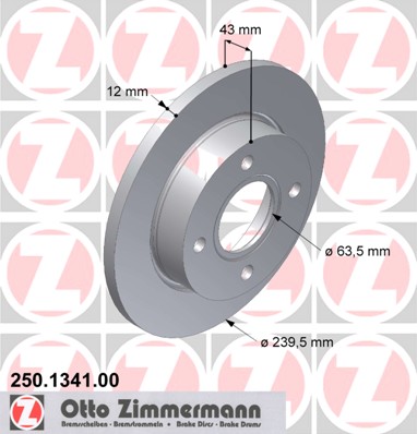 ZIMMERMANN Első féktárcsa 250.1341.00_ZIM