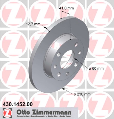 ZIMMERMANN Első féktárcsa 430.1452.00_ZIM