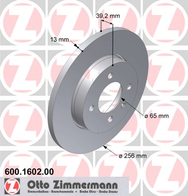 ZIMMERMANN Első féktárcsa 600.1602.00_ZIM