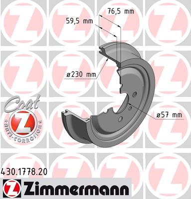 ZIMMERMANN Fékdob 430.1778.20_ZIM