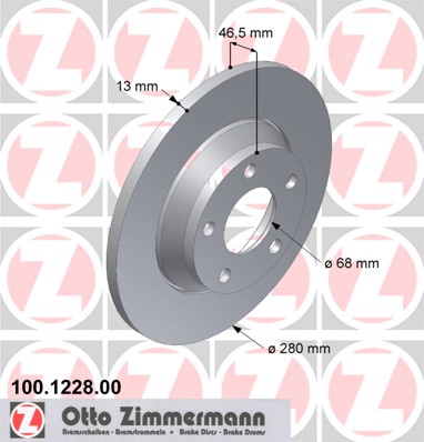 ZIMMERMANN Első féktárcsa 100.1228.00_ZIM