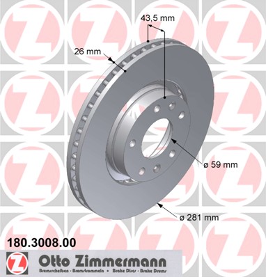 ZIMMERMANN Első féktárcsa 180.3008.00_ZIM