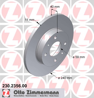 ZIMMERMANN Féktárcsa, mind 230.2356.00_ZIM