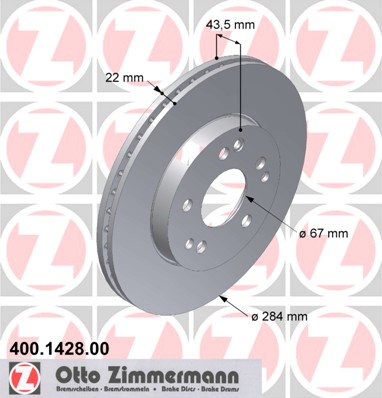 ZIMMERMANN Első féktárcsa 400.1428.00_ZIM