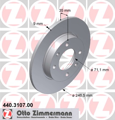 ZIMMERMANN Hátsó féktárcsa 440.3107.00_ZIM