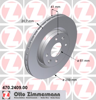 ZIMMERMANN Első féktárcsa 470.2409.00_ZIM