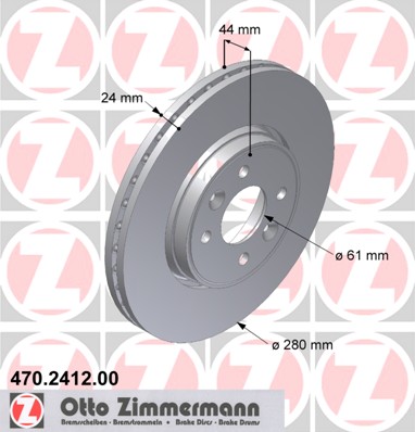 ZIMMERMANN Első féktárcsa 470.2412.00_ZIM