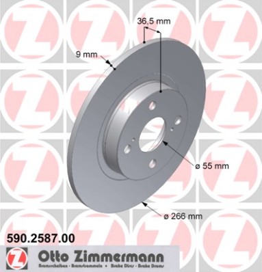 ZIMMERMANN Hátsó féktárcsa 590.2587.00_ZIM