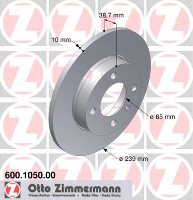 ZIMMERMANN Első féktárcsa 600.1050.00_ZIM