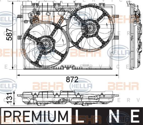 BEHR Ventilátor, vízhűtő 8EW351041-451