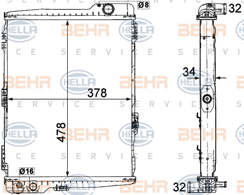 BEHR Vízhűtő 8MK376711-274