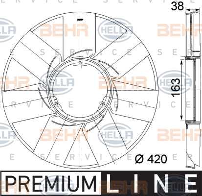 BEHR Ventilátor, vízhűtő 8MV376757-471