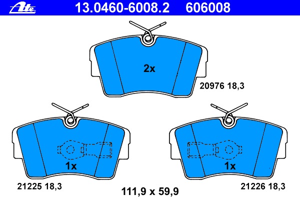 ATE Első fékbetét 13.0460-6008.2_ATE