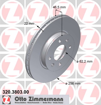 ZIMMERMANN Első féktárcsa 320.3803.00_ZIM