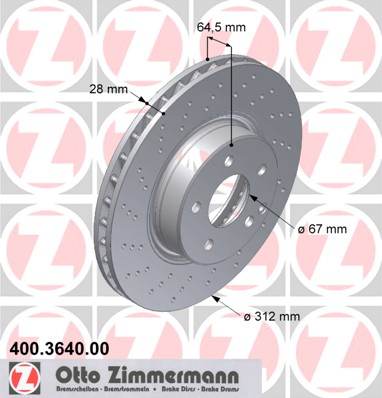 ZIMMERMANN Első féktárcsa 400.3640.00_ZIM