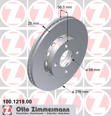 ZIMMERMANN Első féktárcsa 100.1219.00_ZIM