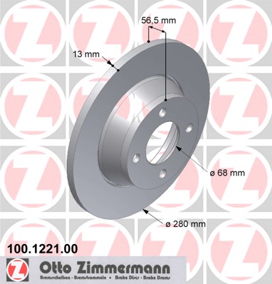 ZIMMERMANN Első féktárcsa 100.1221.00_ZIM