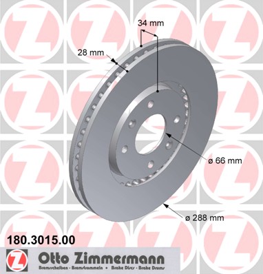 ZIMMERMANN Első féktárcsa 180.3015.00_ZIM