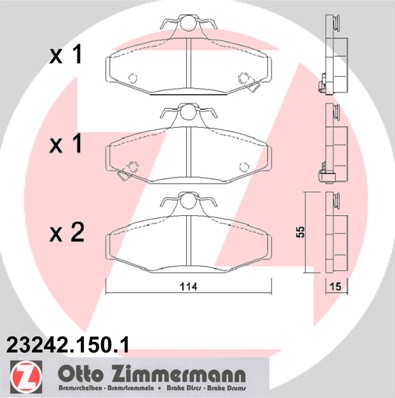 ZIMMERMANN Hátsó fékbetét 23242.150.1_ZIM