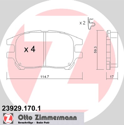 ZIMMERMANN Első fékbetét 23929.170.1_ZIM