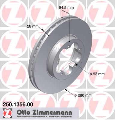 ZIMMERMANN Első féktárcsa 250.1356.00_ZIM