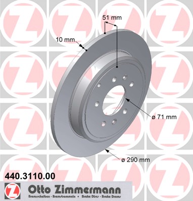 ZIMMERMANN Hátsó féktárcsa 440.3110.00_ZIM