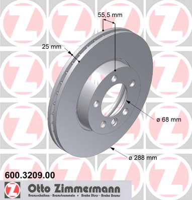 ZIMMERMANN Első féktárcsa 600.3209.00_ZIM