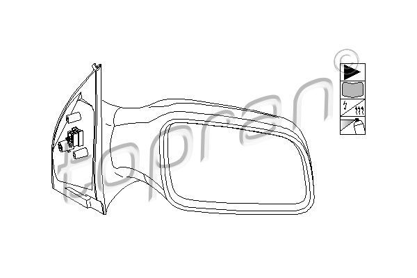 TOPRAN Visszapillantó tükör, külső 205914_TOP