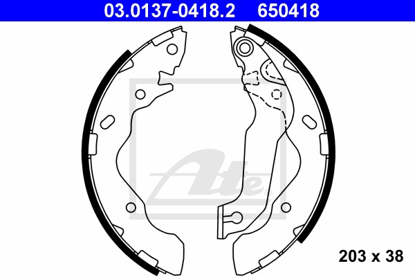 ATE Fékpofa 03.0137-0418.2_ATE