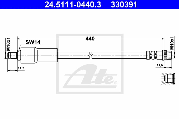 ATE 24.5111-0440.3_ATE Gumifékcső