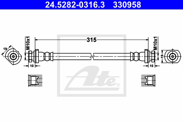 ATE Gumifékcső 24.5282-0316.3_ATE
