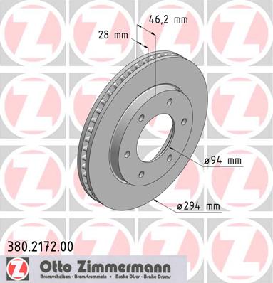 ZIMMERMANN Első féktárcsa 380.2172.00_ZIM