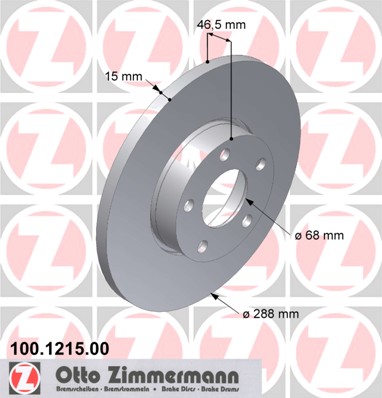 ZIMMERMANN Első féktárcsa 100.1215.00_ZIM