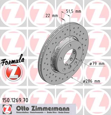 ZIMMERMANN Első féktárcsa 150.1269.70_ZIM