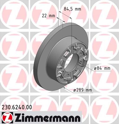 ZIMMERMANN Hátsó féktárcsa 230.6240.00_ZIM