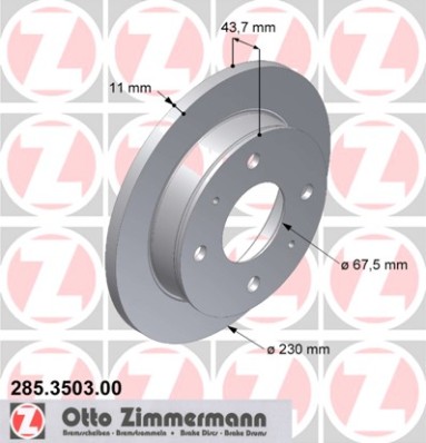 ZIMMERMANN Első féktárcsa 285.3503.00_ZIM